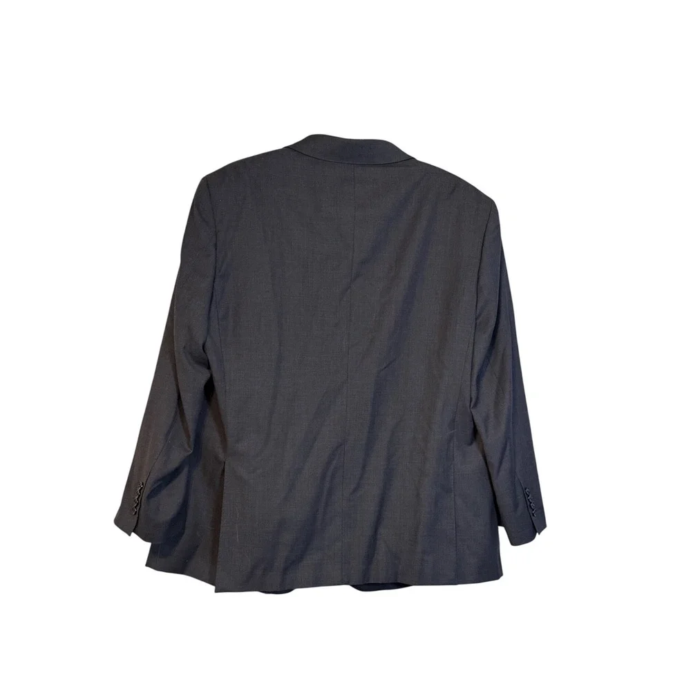 BARONI Charcoal Grey pinstriped Couture Super 150 Blazer Sport Coat Men Size 50D